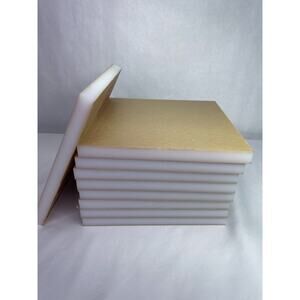 5 pieces - Acrylic Bases 6 x 6, 1/2" Thick, White